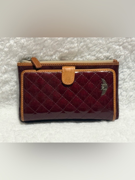 Consuela Handbags - Consuela Quilted Burgundy and Tan Slim Wallet